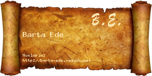 Barta Ede névjegykártya